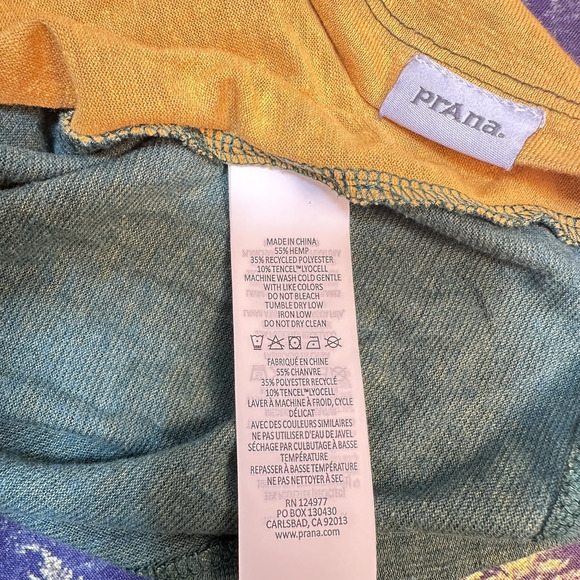 Prana Top Women's sz XS Cozy Up Ringer Tee Striped Colorblock Hemp Blend - Picture 4 of 7